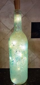 Glitter Wine Bottle Light :: Aqua